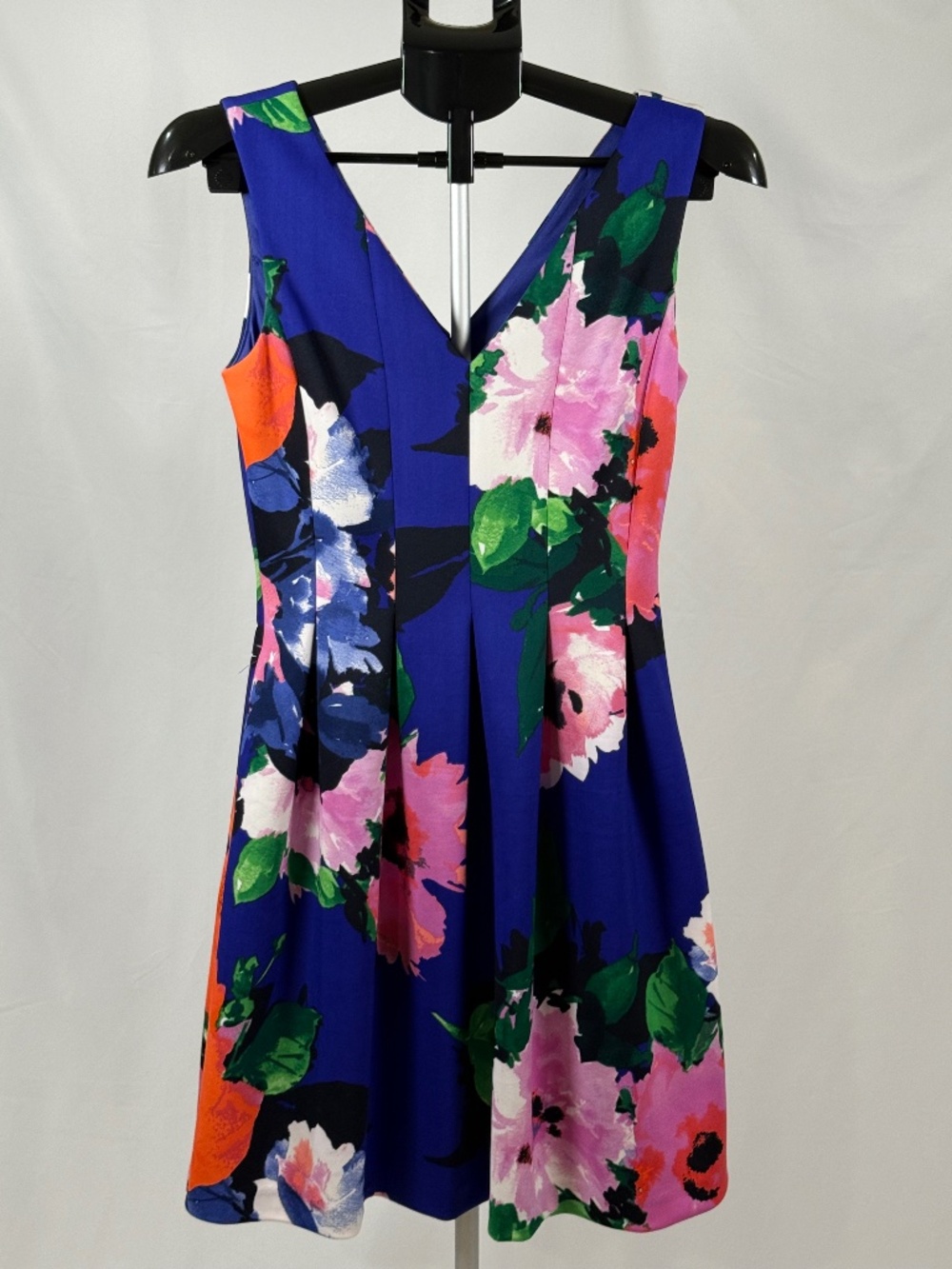 Vince Camuto Blue Floral Fit & Flare Dress Size 4